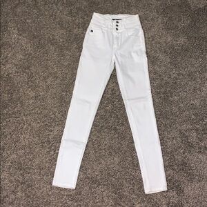 KanCan Women's High Rise White Jeans
